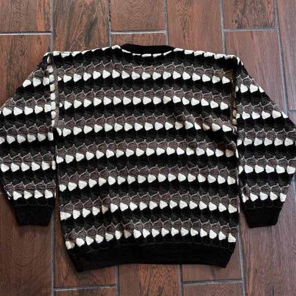 Vintage 90s Protege Collection‎ Textured Knit Pullover Brown Jumper Sweater L - Picture 3 of 6